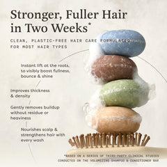 The Earthling Co. Shampoo Bar marshmallow root extract highlighting thicker-looking strands.