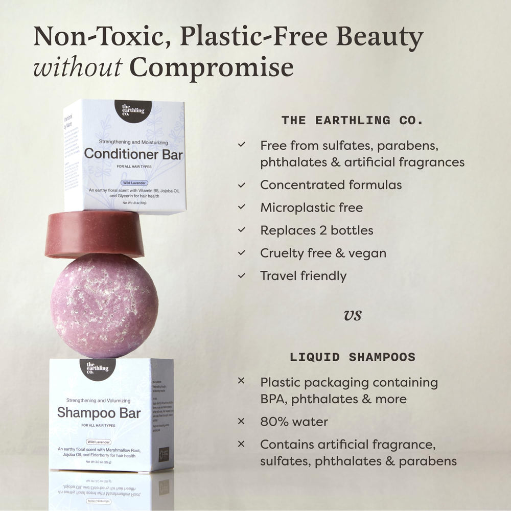 The Earthling Co. Shampoo Bar sulfate-free formula close-up for gentle cleansing.