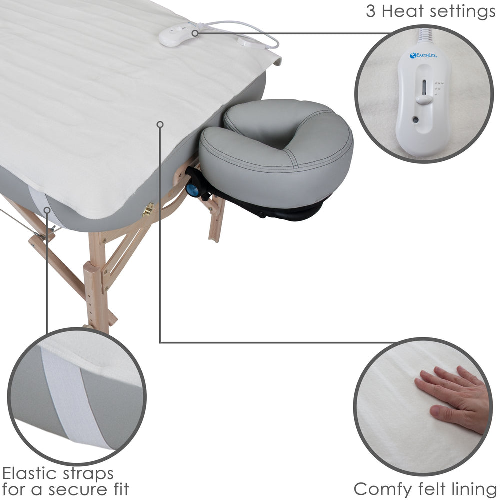 EarthLite BODYWORKER’S CHOICE felt-lined cover enhances client comfort during sessions