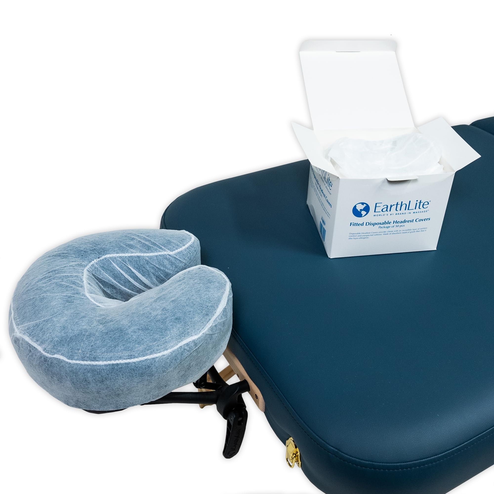 EarthLite hypoallergenic face cradle cover minimizes irritation for sensitive clients.