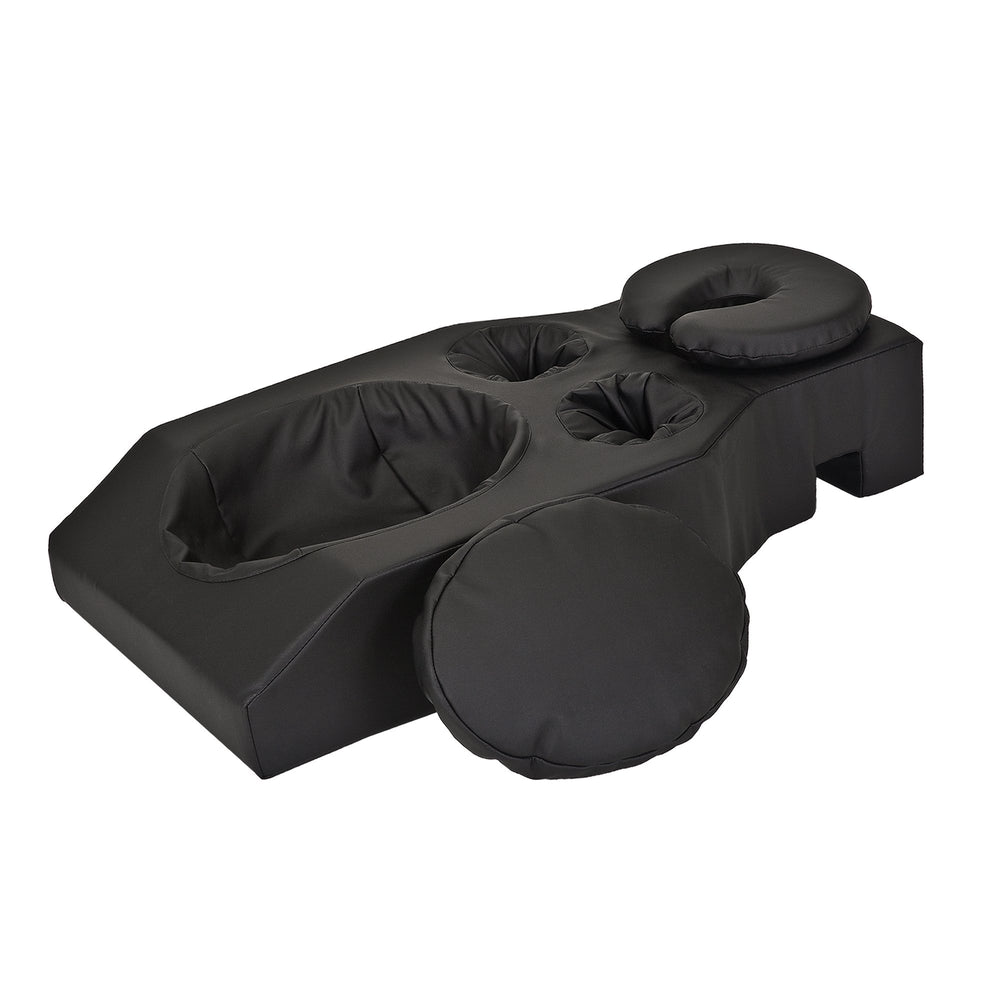 EarthLite pregnancy massage cushion face-down setup for prenatal sessions
