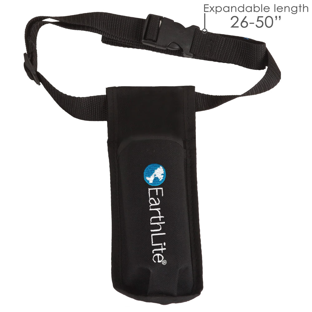 EarthLite woven holster keeps lotion within reach during sessions.