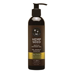 Earthly Body Hemp Seed Bath & Shower Gel bottle-front view showing hydrating formula.