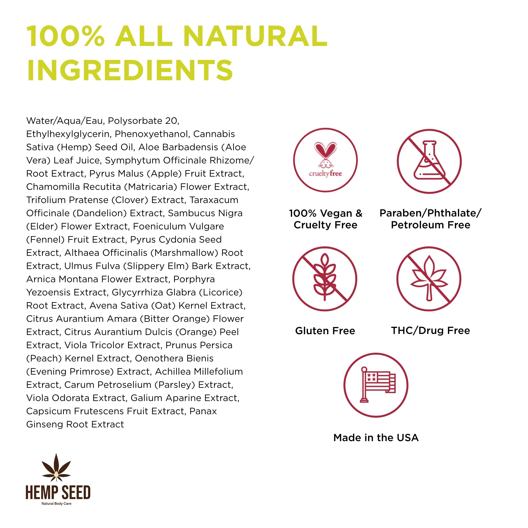 Earthly Body Hemp Seed Body Mist Nag Champa label closeup