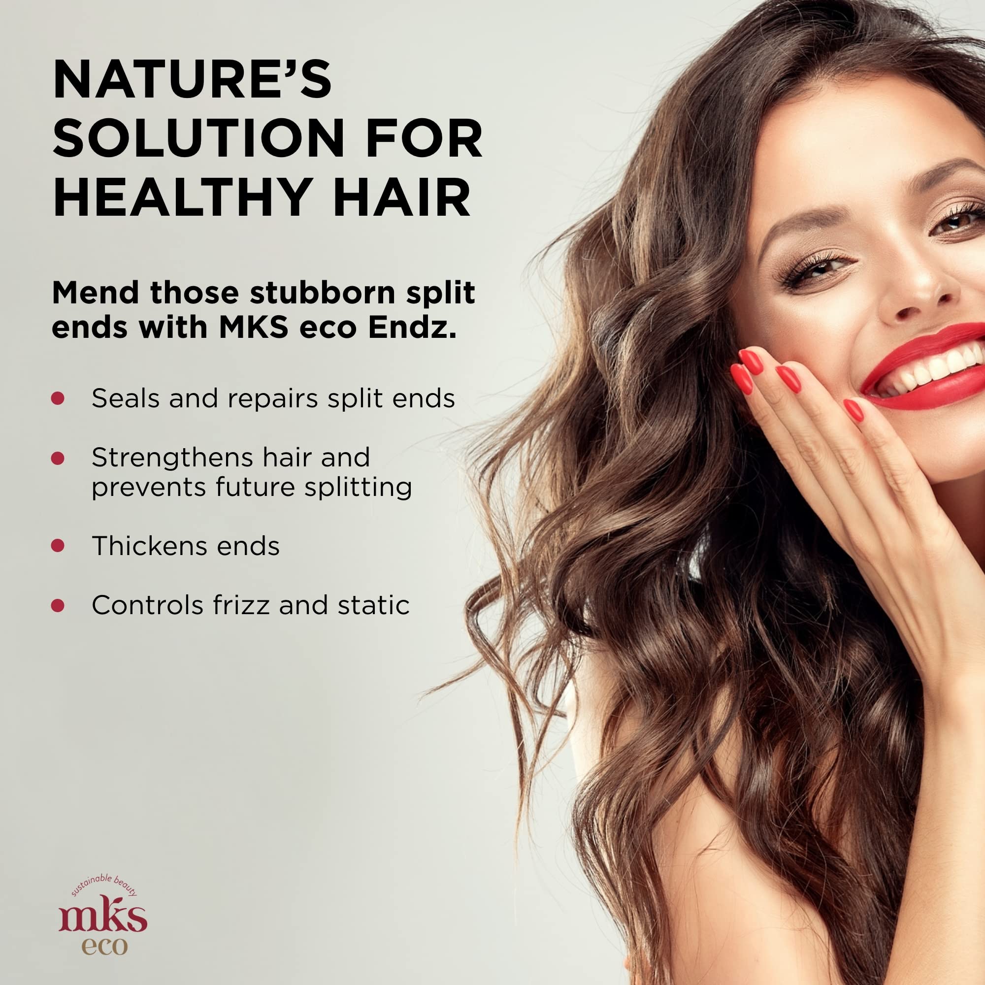 Earthly Body MKS Eco Endz hair closeup reveals thicker-looking ends.
