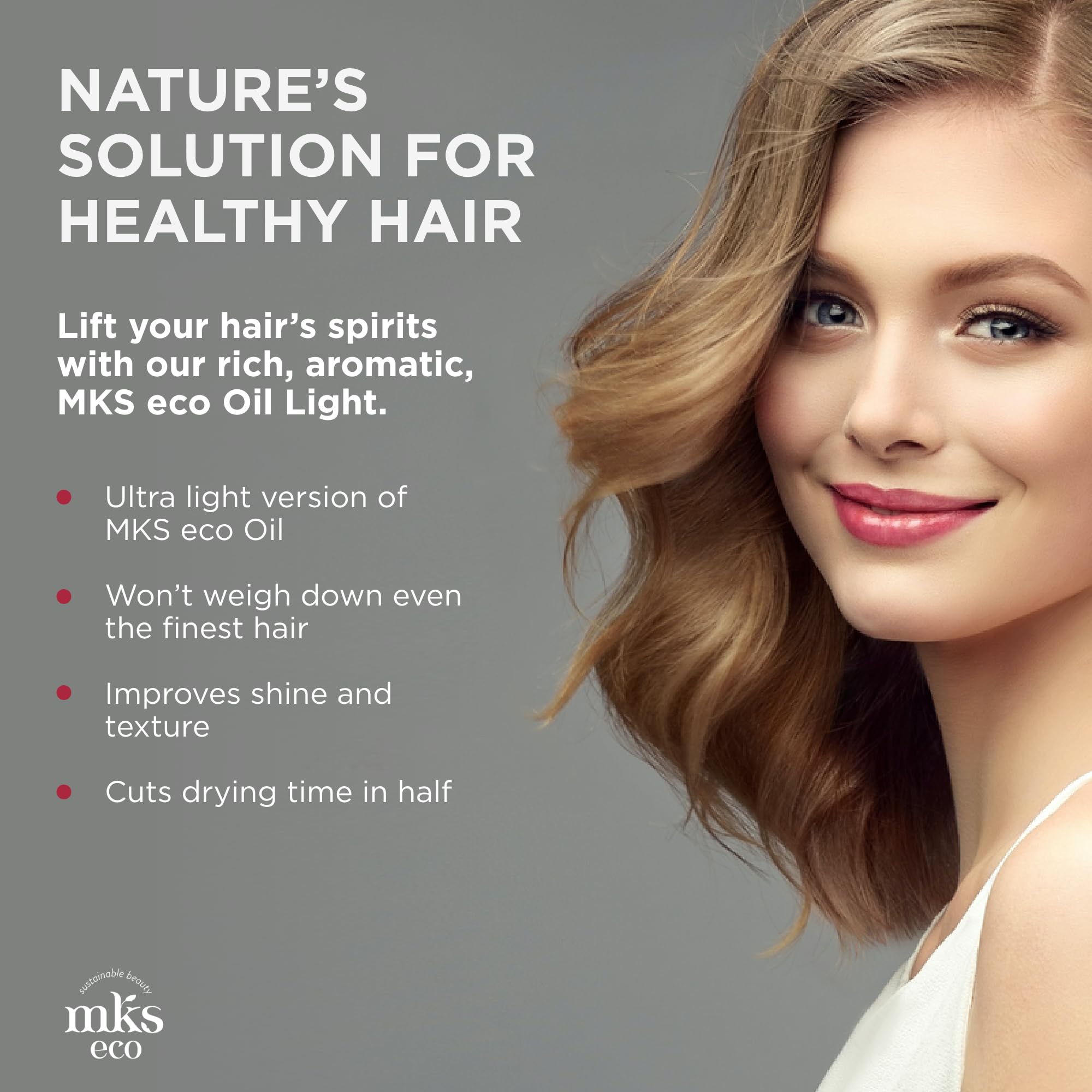 Earthly Body MKS Eco Hair Elixir on damp hair for smoothness