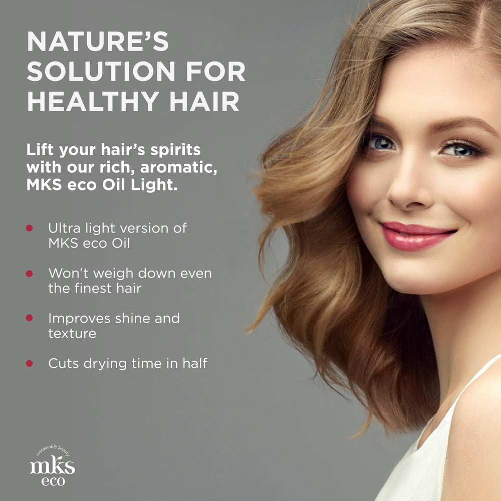 Earthly Body MKS Eco Hair Elixir on damp hair for smoothness