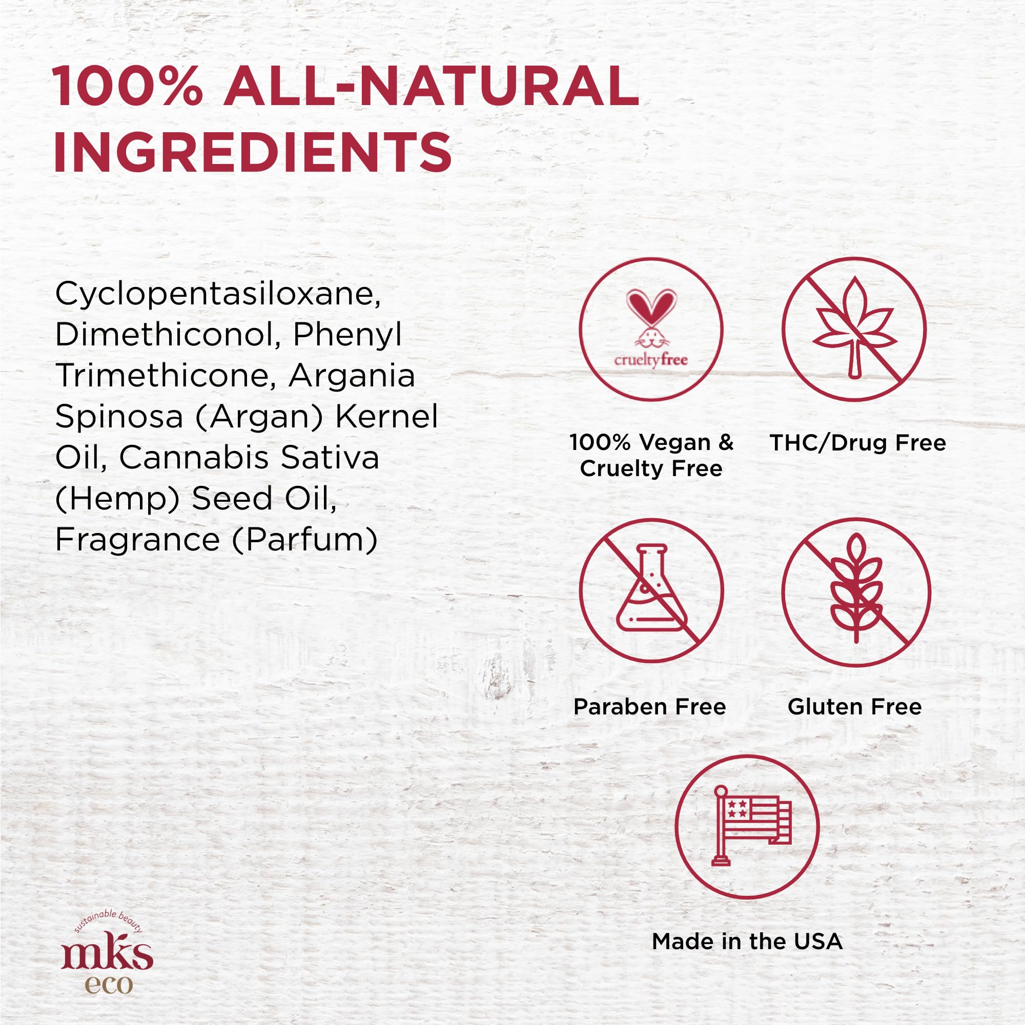 Earthly Body MKS Eco Hair Elixir ingredients argan and hemp oil close-up