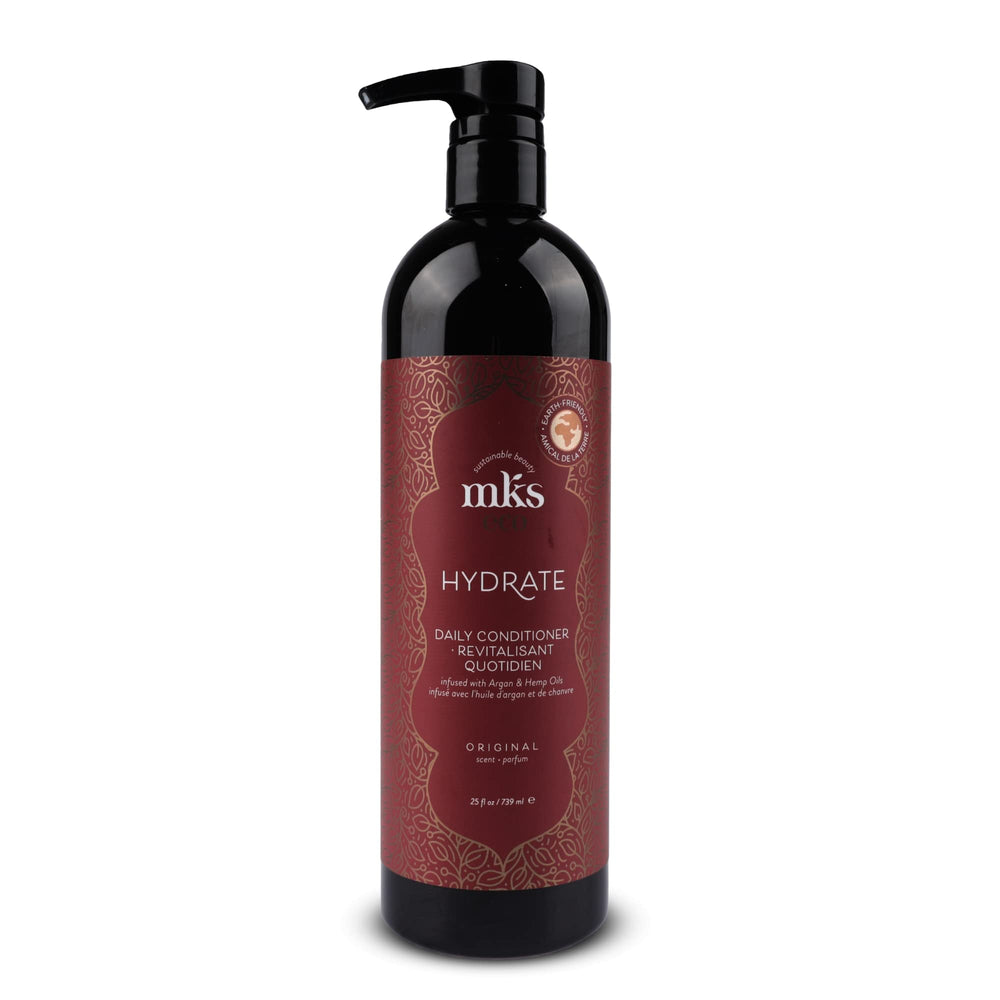 Earthly Body MKS eco Hydrate conditioner bottle Original Scent provides moisture-rich hydration.