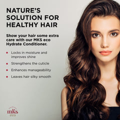 Earthly Body MKS eco Hydrate conditioner hemp seed oil essence close-up shows nourishing oils.