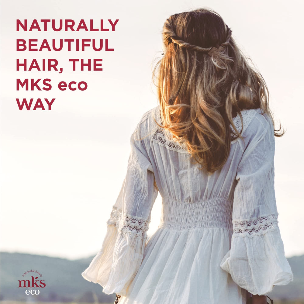 Earthly Body MKS eco Hydrate conditioner packaging on shelf communicates vegan cruelty-free values.