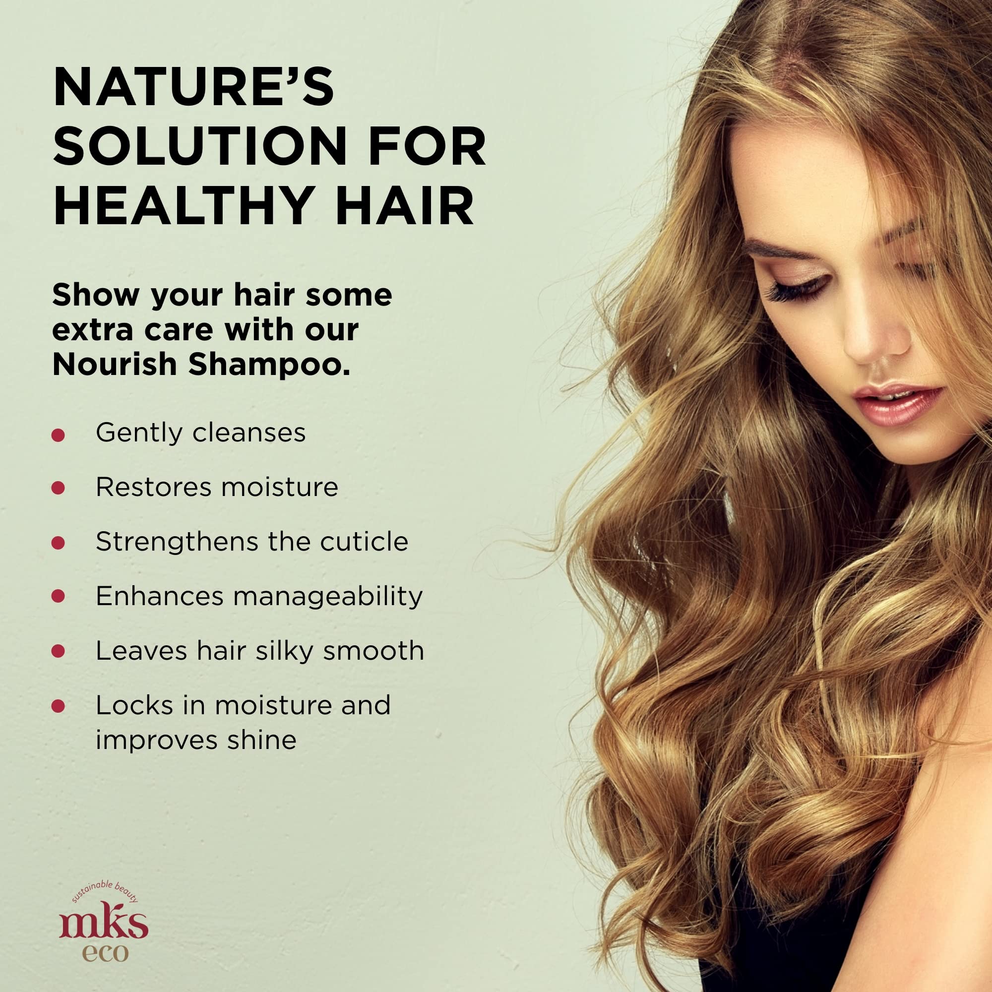 Argan oil closeup in Earthly Body MKS eco Nourish Shampoo highlighting nourishing oils.