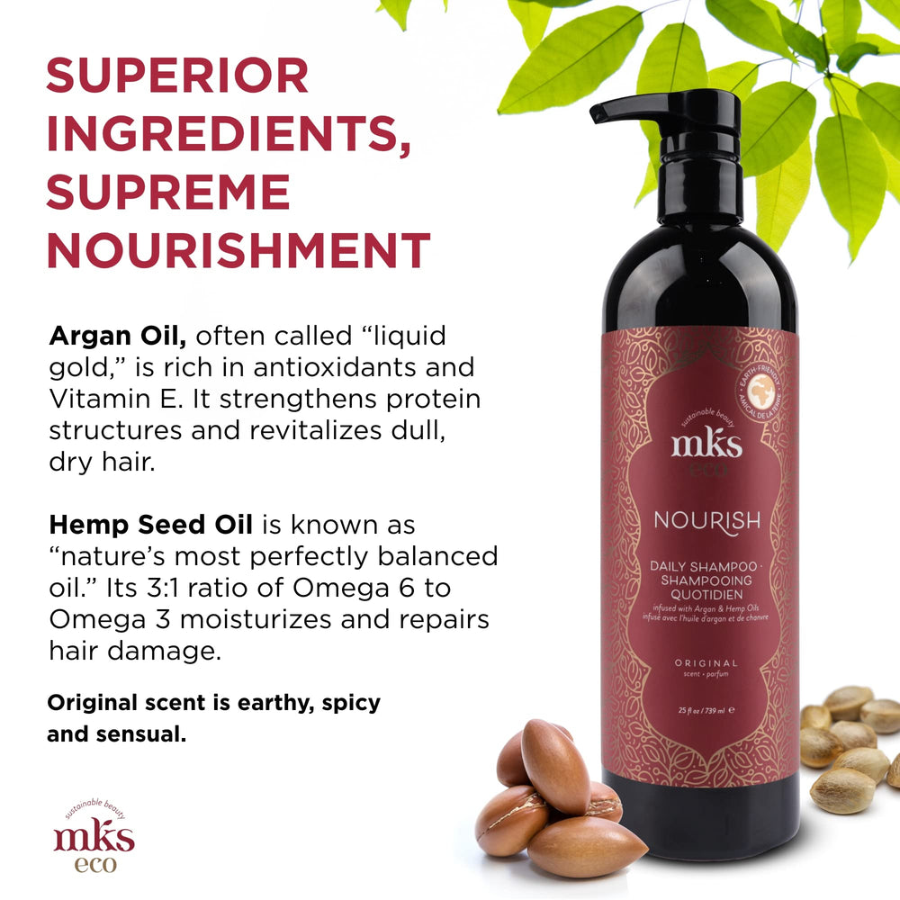 Hemp seed oil closeup in Earthly Body MKS eco Nourish Shampoo for moisture delivery.