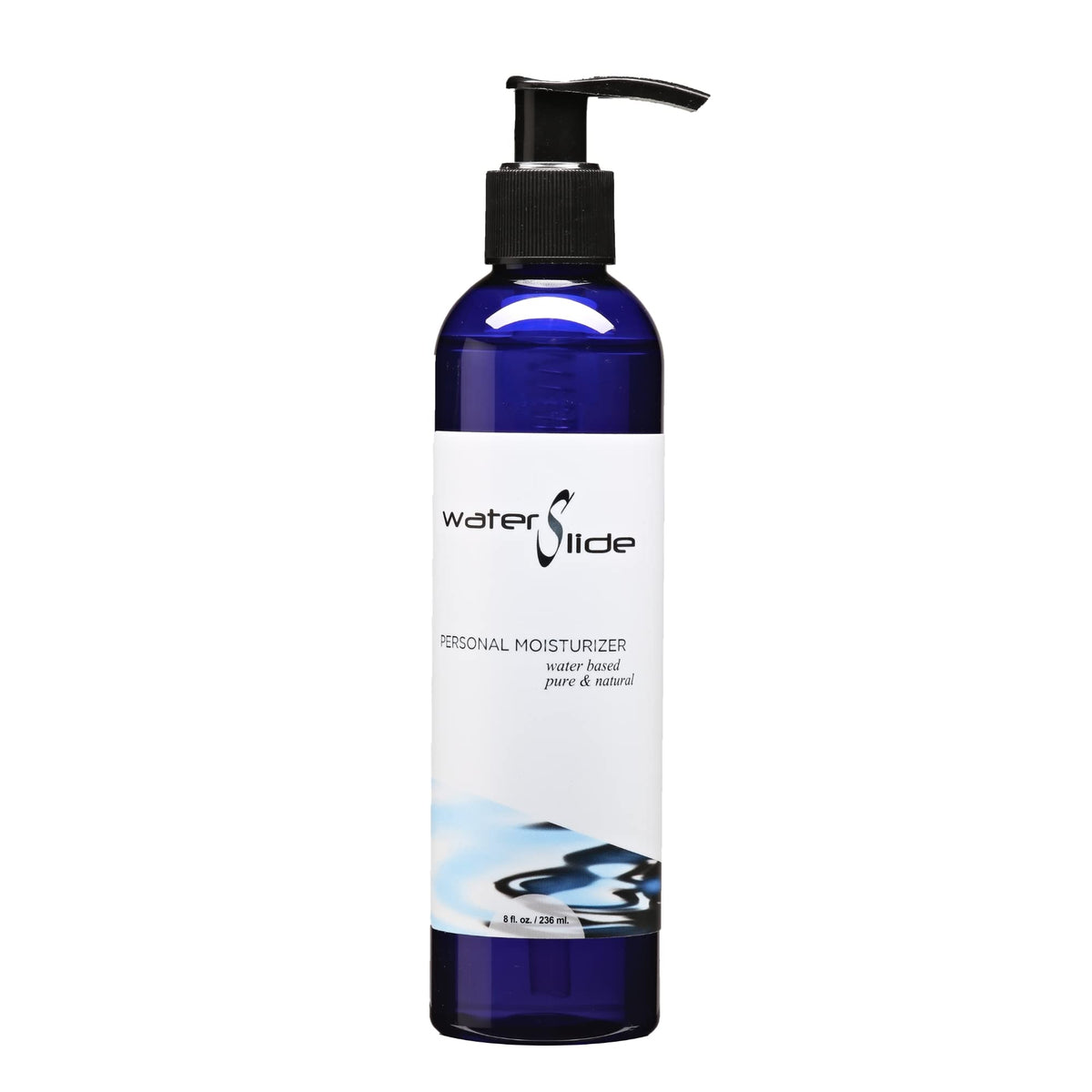 Earthly Body WaterSlide bottle front highlights natural, gentle moisturizing for sensitive skin.