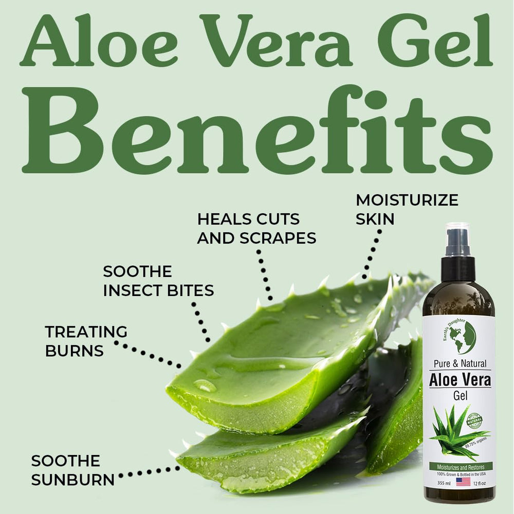 Earth's Daughter aloe gel on the face offers light, non-greasy moisture.