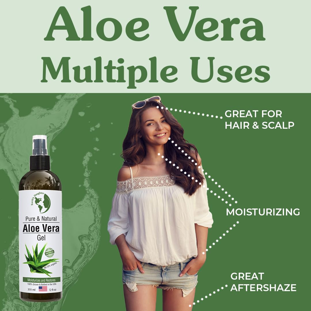 Earth's Daughter aloe gel used on hair as a natural styling gel.