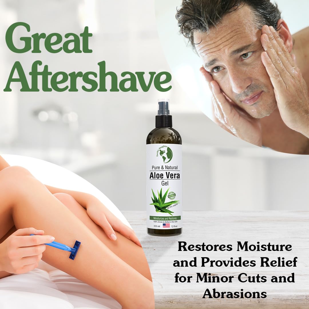 Earth's Daughter aloe gel applied to sunburn for soothing relief.