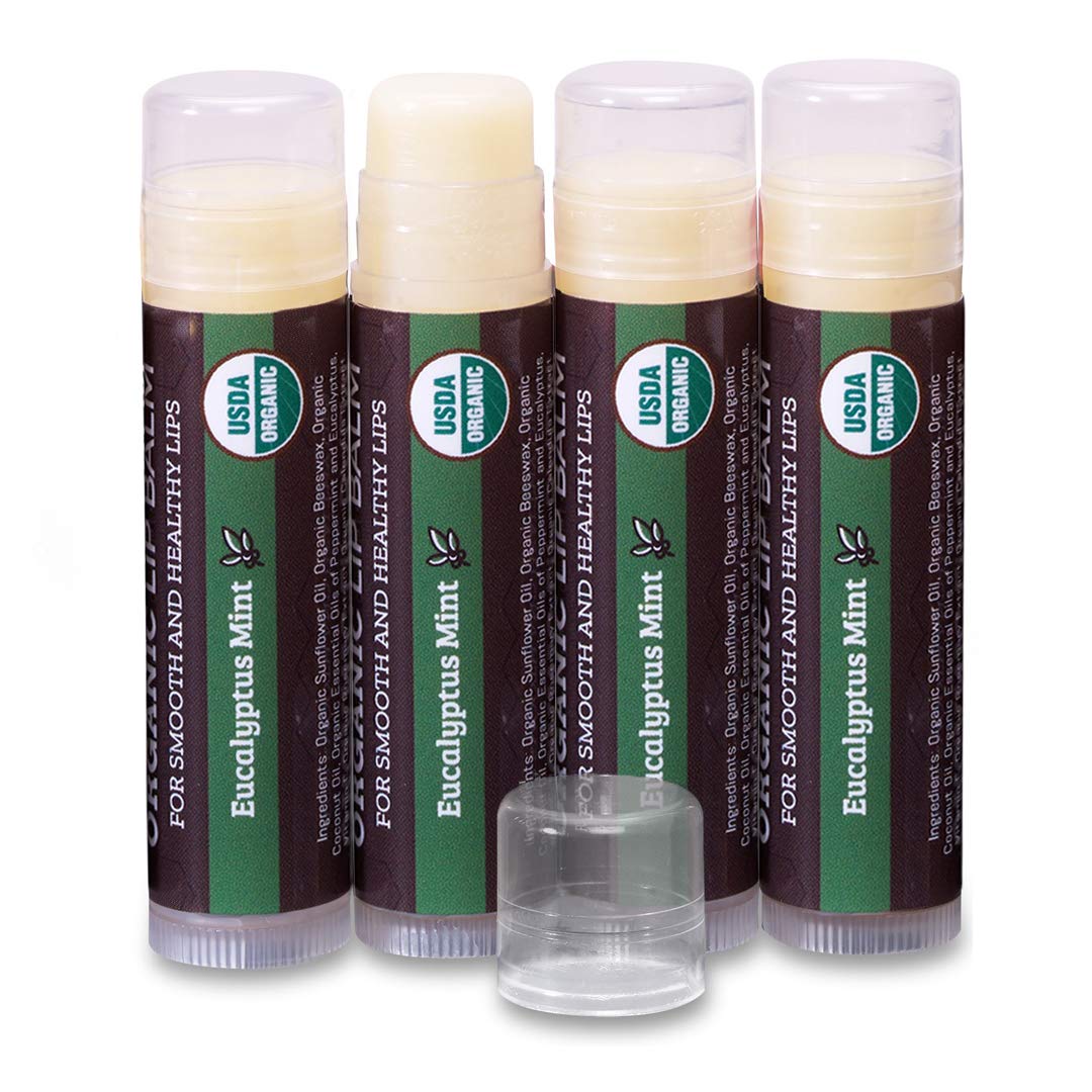 Earth's Daughter eucalyptus mint lip balm tube provides hydration for dry lips