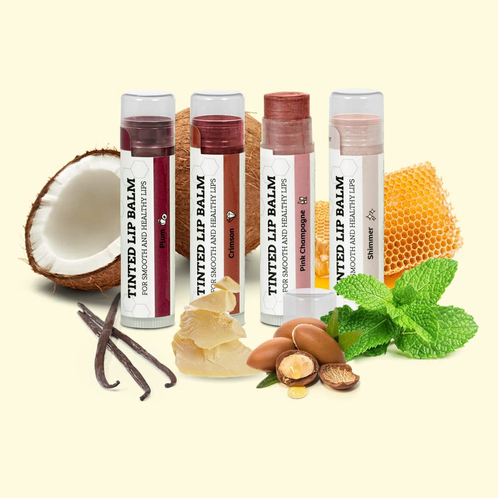 Earth's Daughter organic ingredients close-up highlighting beeswax, cocoa butter, coconut oil.