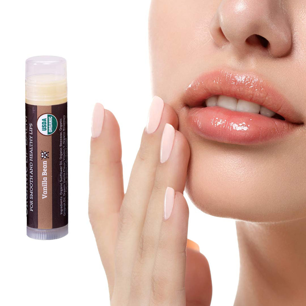 Earth's Daughter vanilla balm shows a glossy finish in natural light.