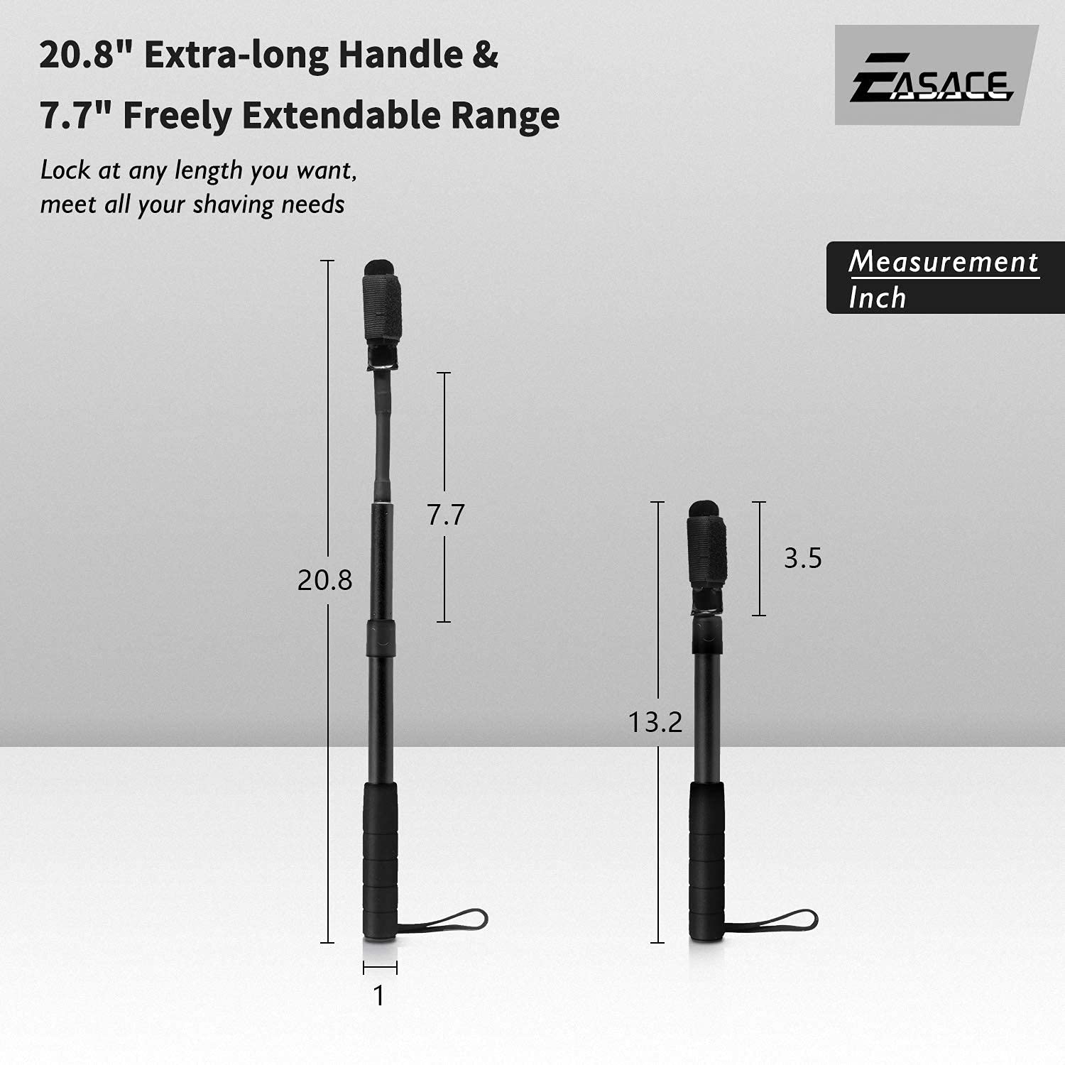 EASACE anti-slip sleeve grip demonstrates secure control during shaving.