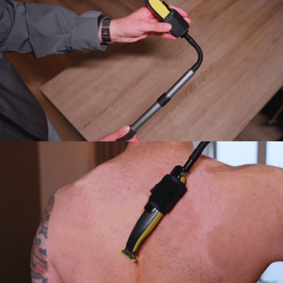EASACE back-reach attachment demonstrates reaching hard-to-reach areas comfortably.