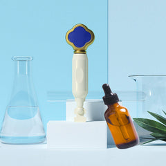 Easeen amber glass Boston round bottle with dropper for precise measures