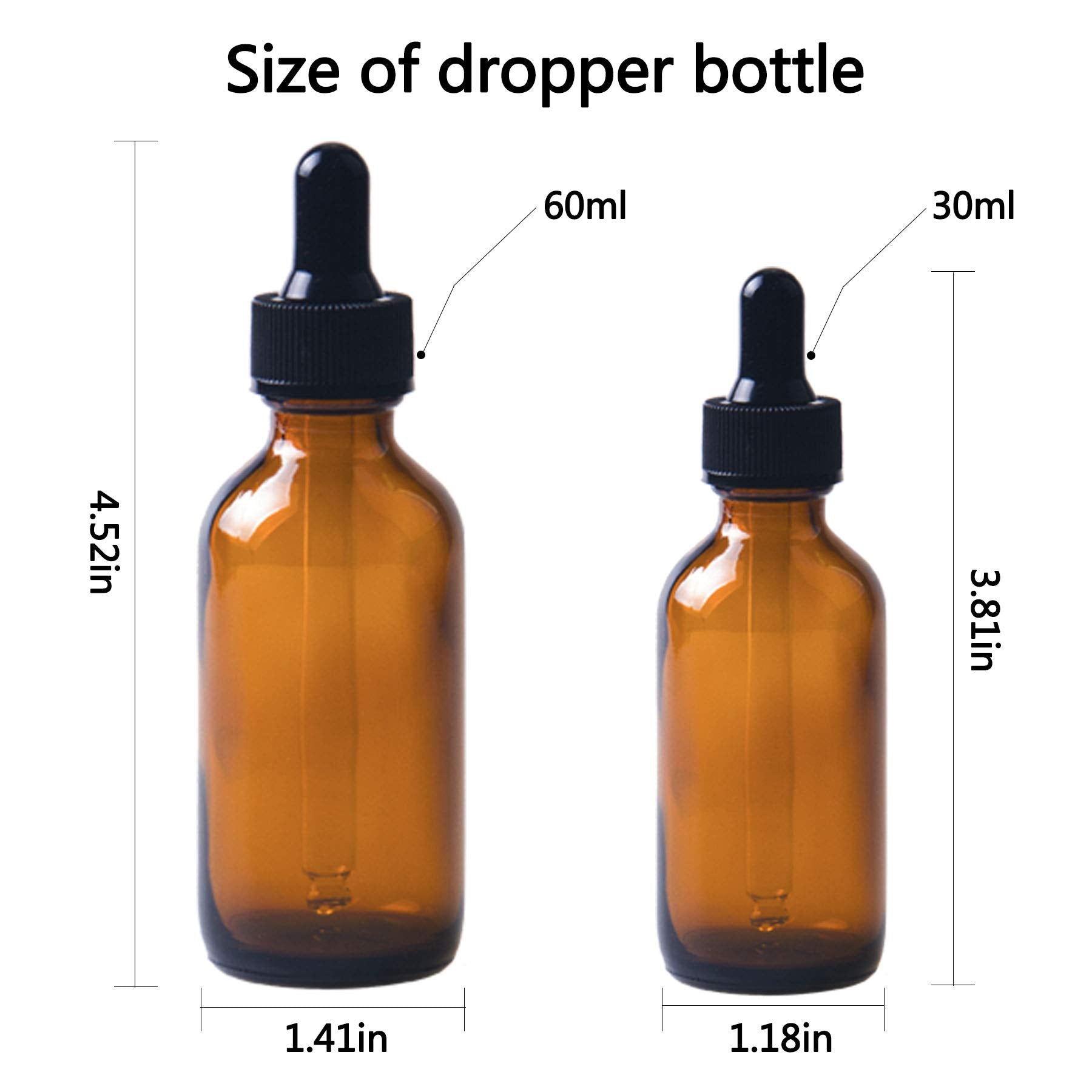 Easeen tapered tip glass droppers extend to 3.6 inches for cleaner dispensing