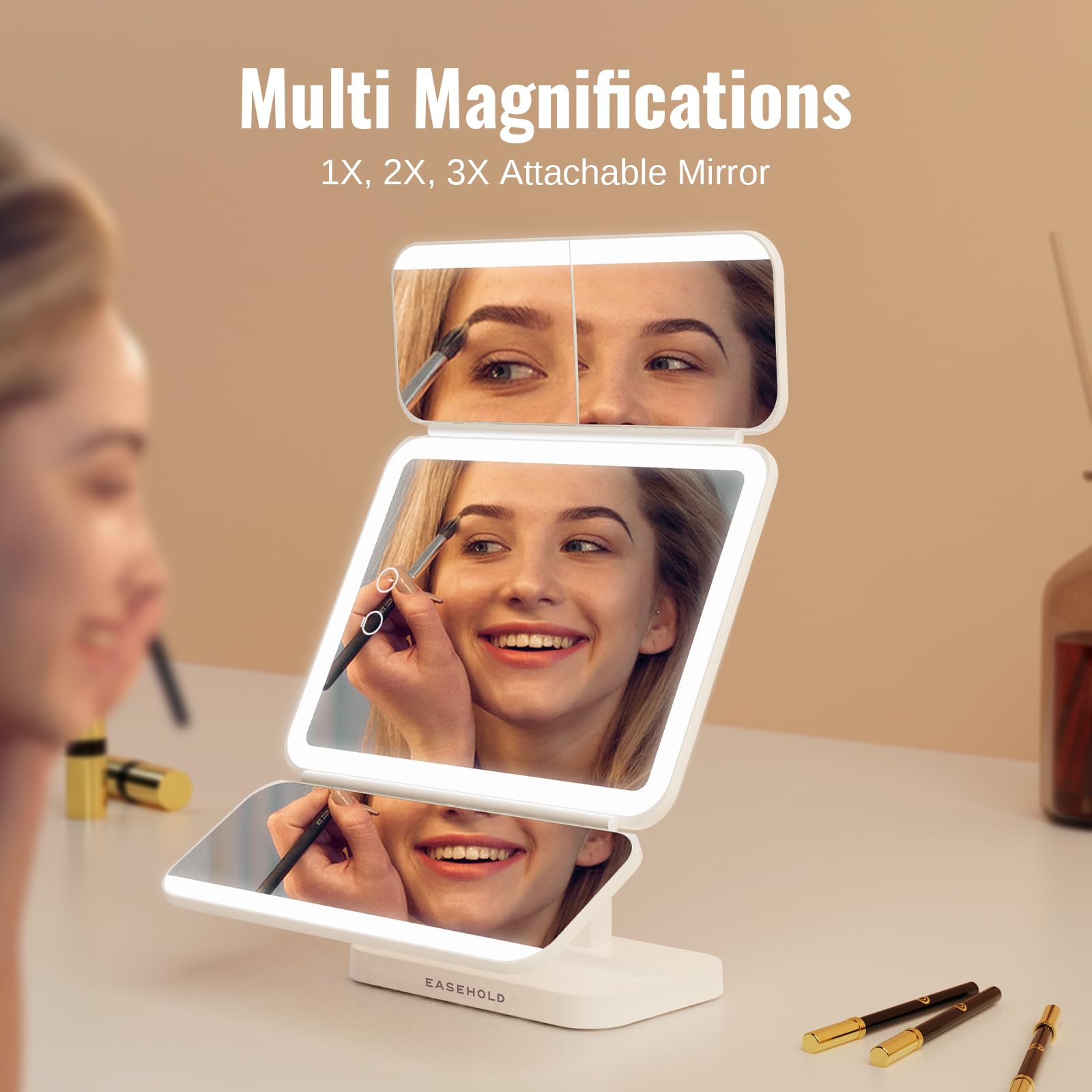 EASEHOLD makeup mirror USB-C charging keeps vanity powered without batteries