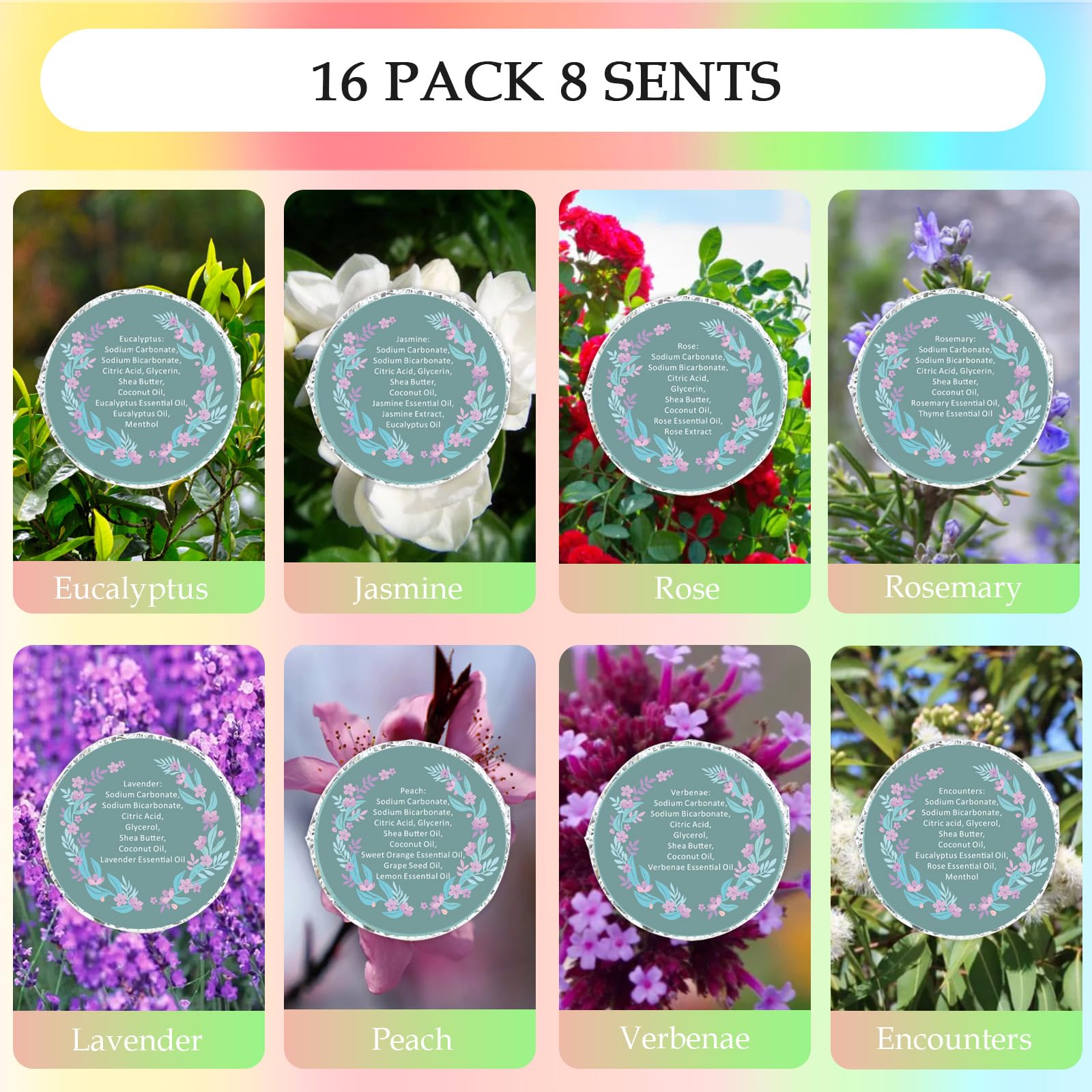 EASESEC encounter shower steamer with eucalyptus and rose for refreshing mood.