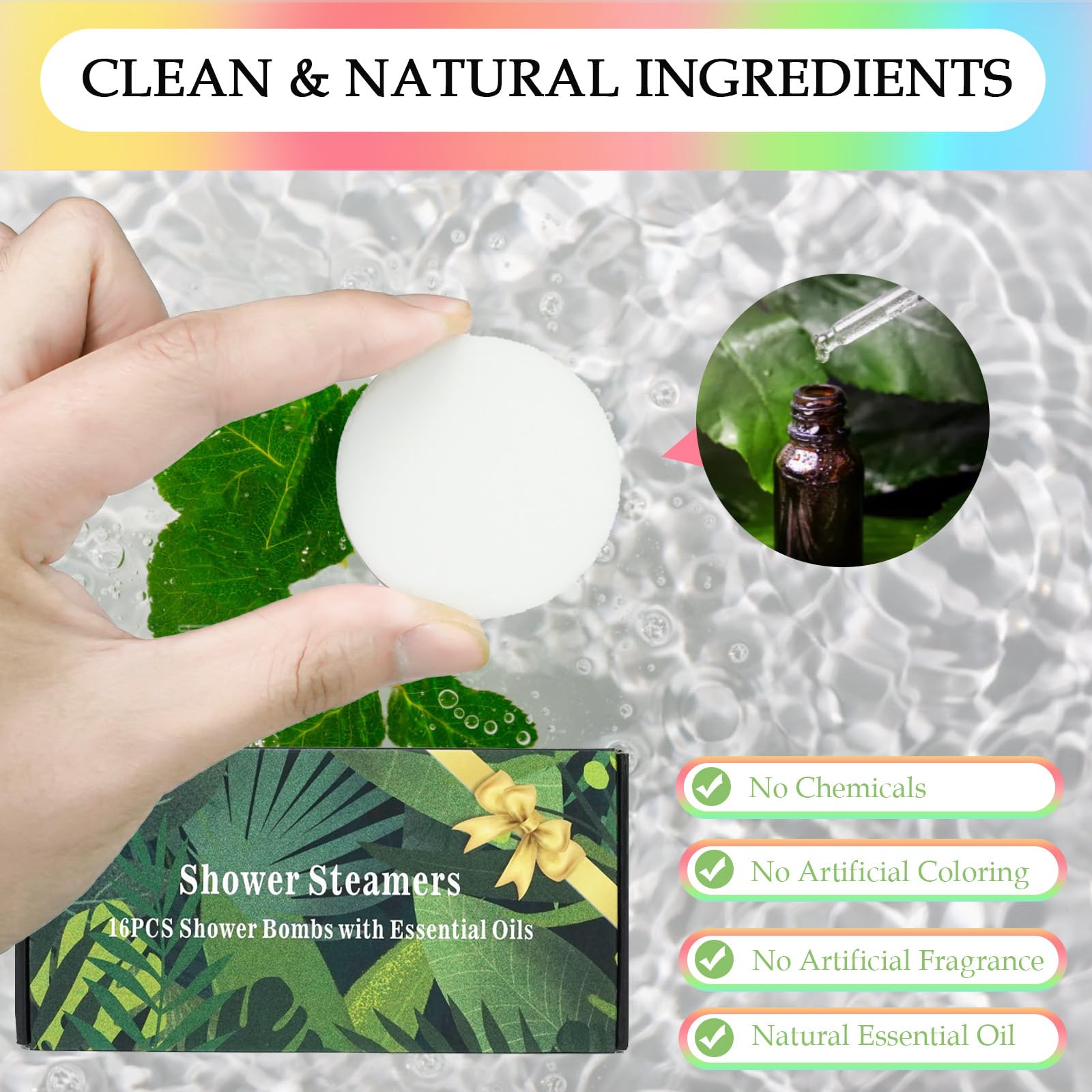 EASESEC lavender shower steamer releasing calming aroma for relaxation.