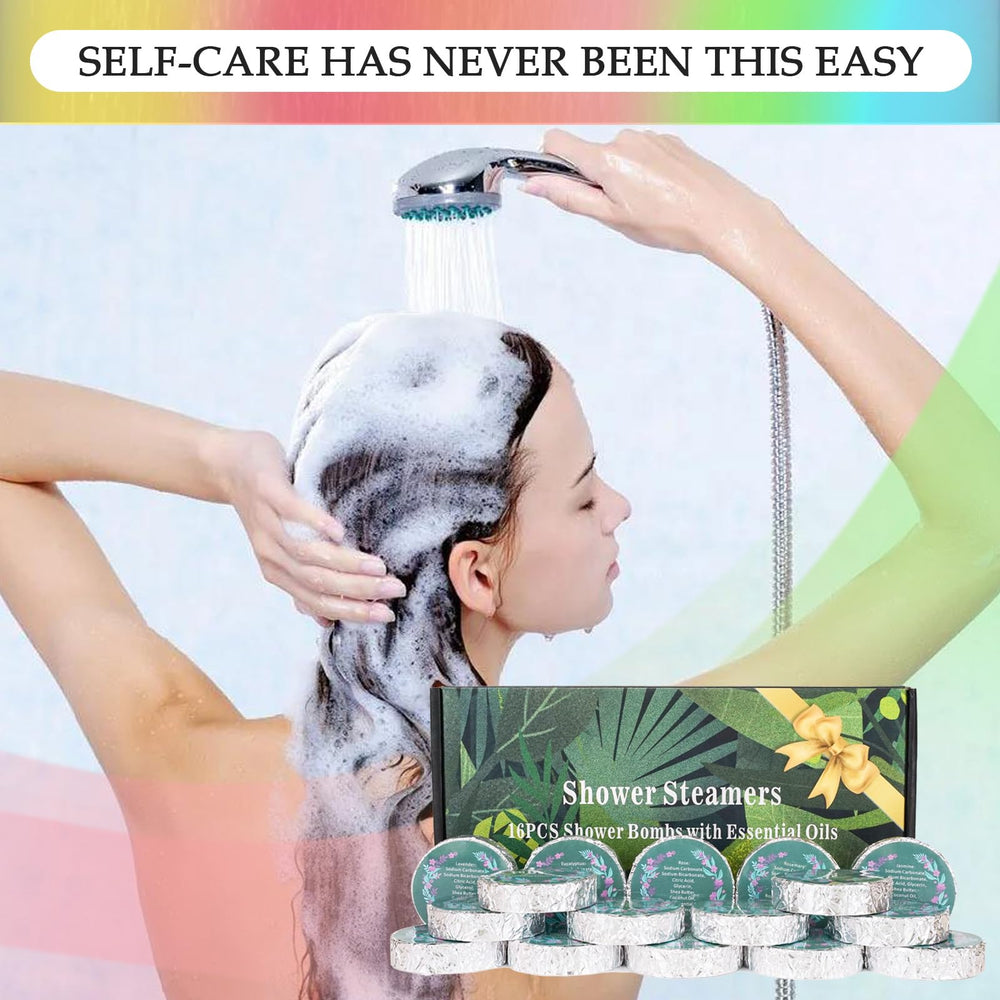 EASESEC white peach shower steamer with sweet energizing aroma for a bright shower.