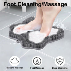 Easkite shower foot scrubber tri-bristle design for varied cleansing textures