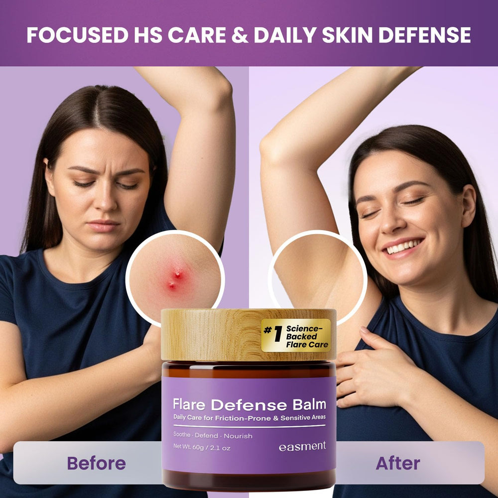 Easment Flare Defense Balm zinc-oxide-microsilver-bg illustrates a purified skin environment.