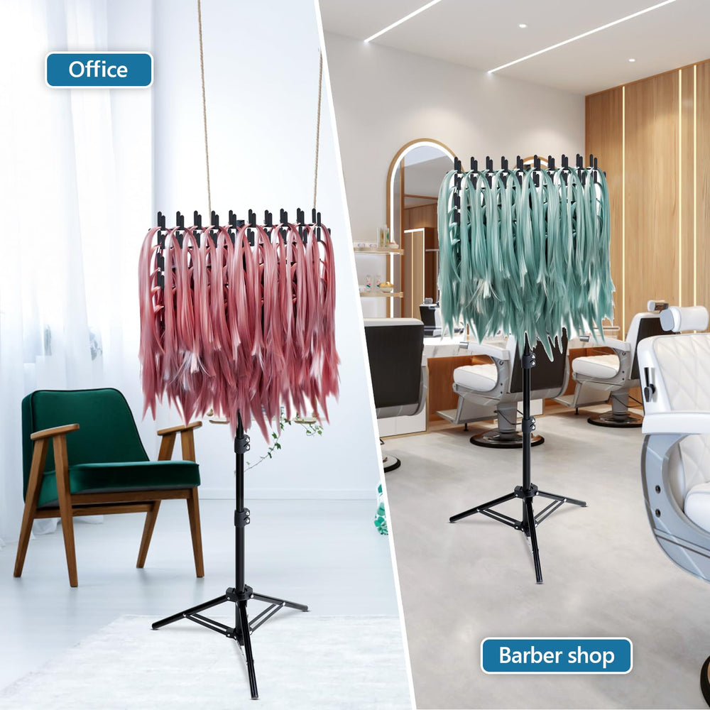 Eastdone rack includes combs and hair clips for ready-to-use kit.
