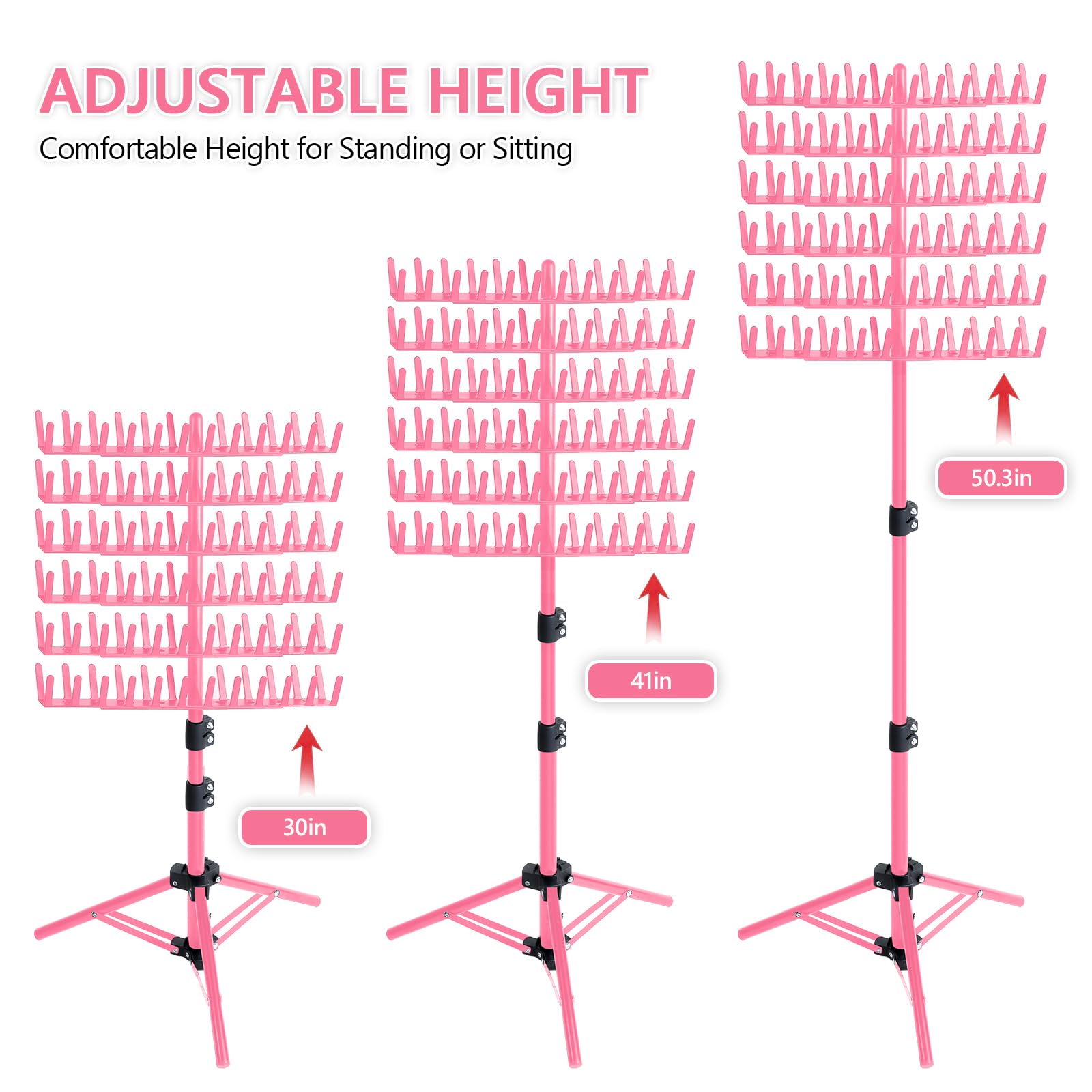 Eastdone adjustable-height braiding rack allows comfortable braiding height.