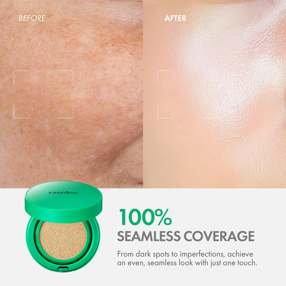 Easydew Mela B cushion with moisture-rich finish for polished, dewy skin