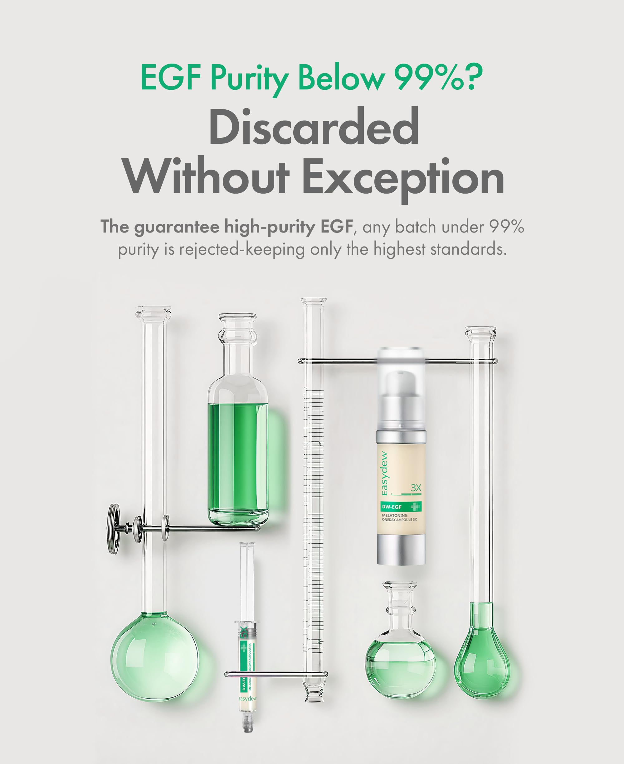 Easydew DW-EGF Melatoning Ampoule serum swirl showing smooth texture for quick absorption.