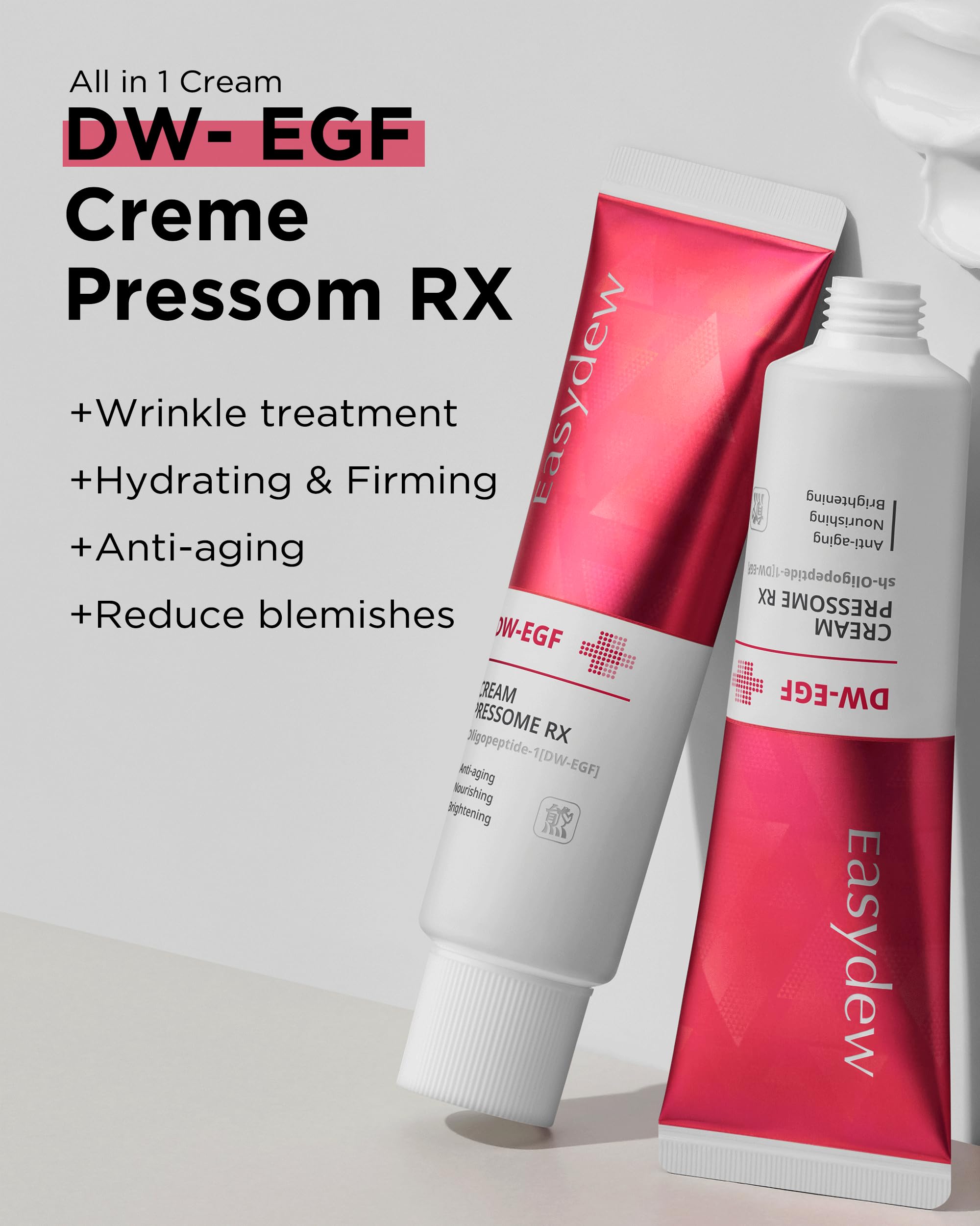 EASYDEW DW-EGF Pressome Cream jar closeup highlights premium texture for smooth application