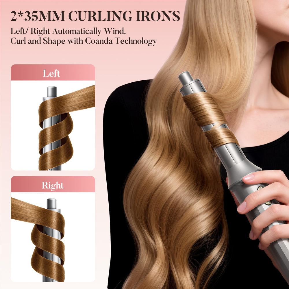 Easywave left curling iron creates defined curls with airflow