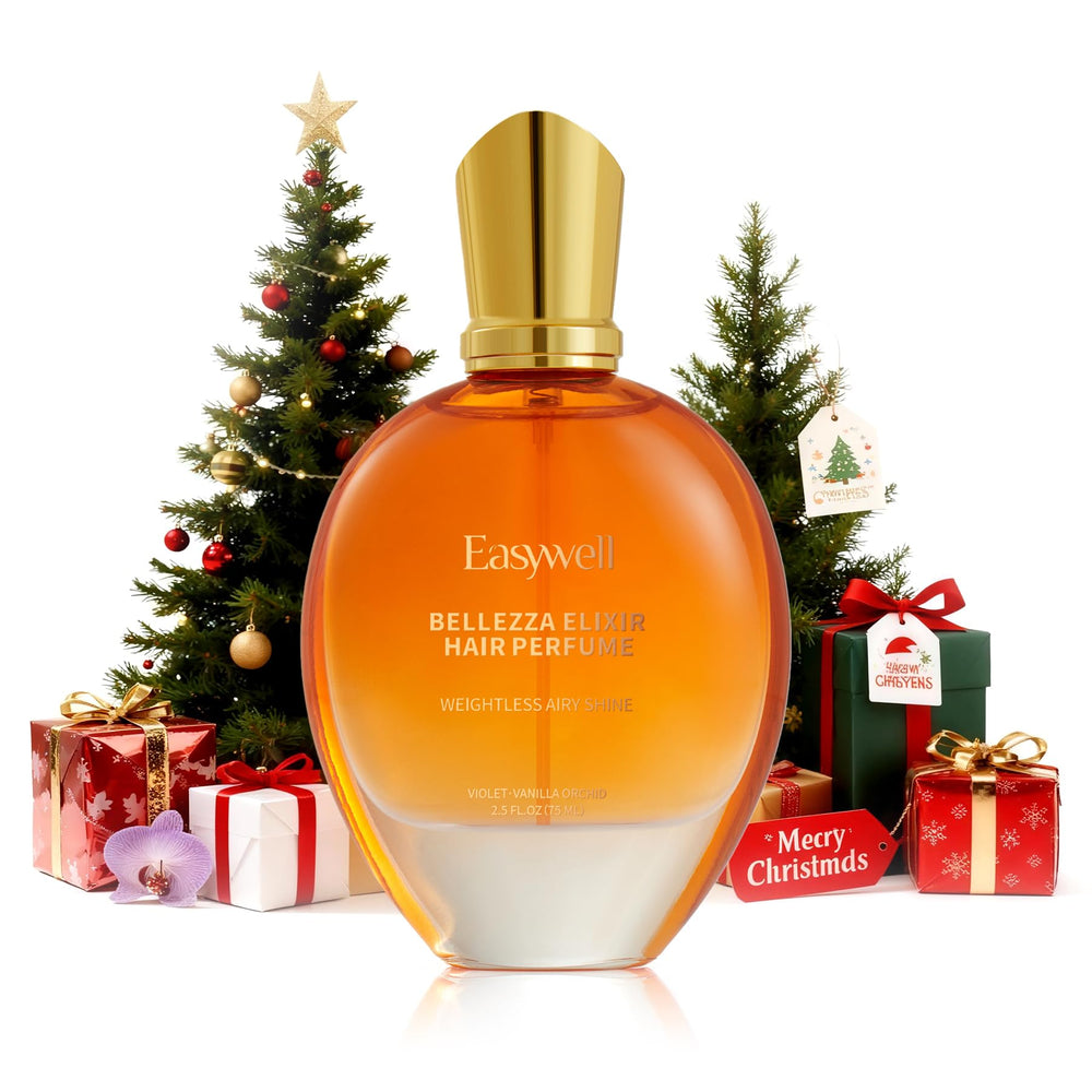 EASYWELL hair perfume bottle in Violet Vanilla Orchid for long-lasting fragrance.