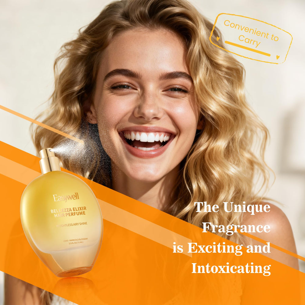 EASYWELL Hair Perfume daily-ritual-use image suggests versatile styling options.
