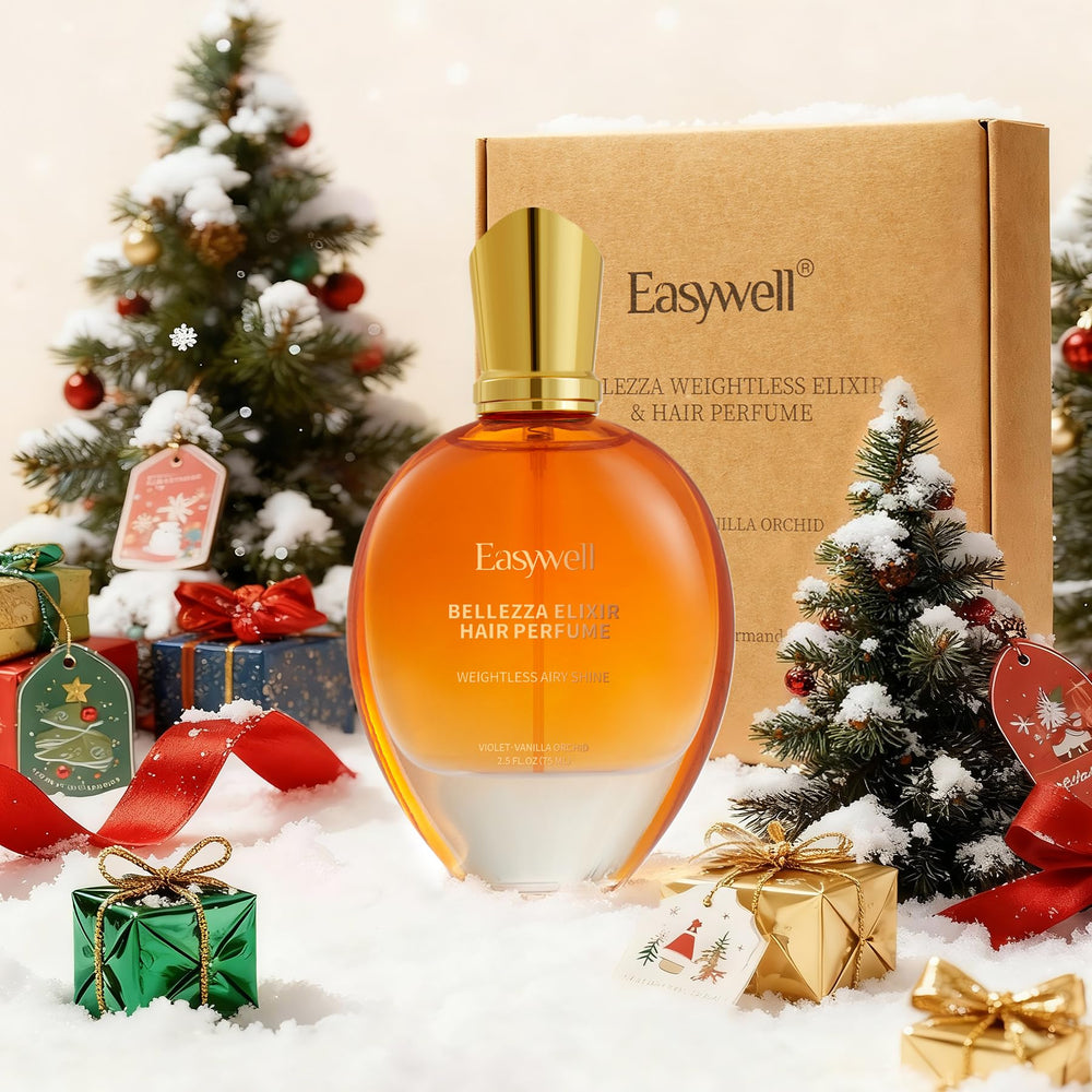 EASYWELL leave-in spray mist being applied to hair for lightweight conditioning.