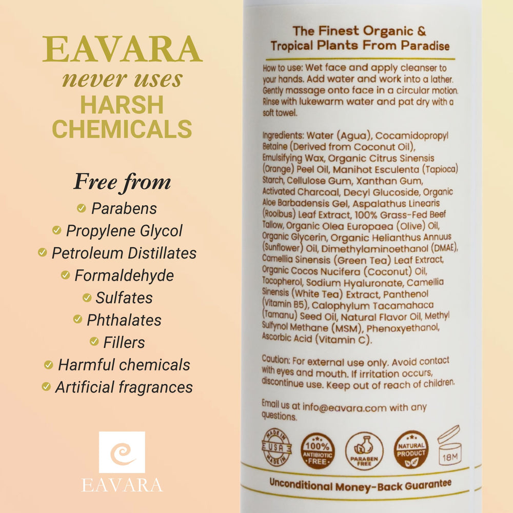 Eavara six-ounce pump bottle for easy daily use.