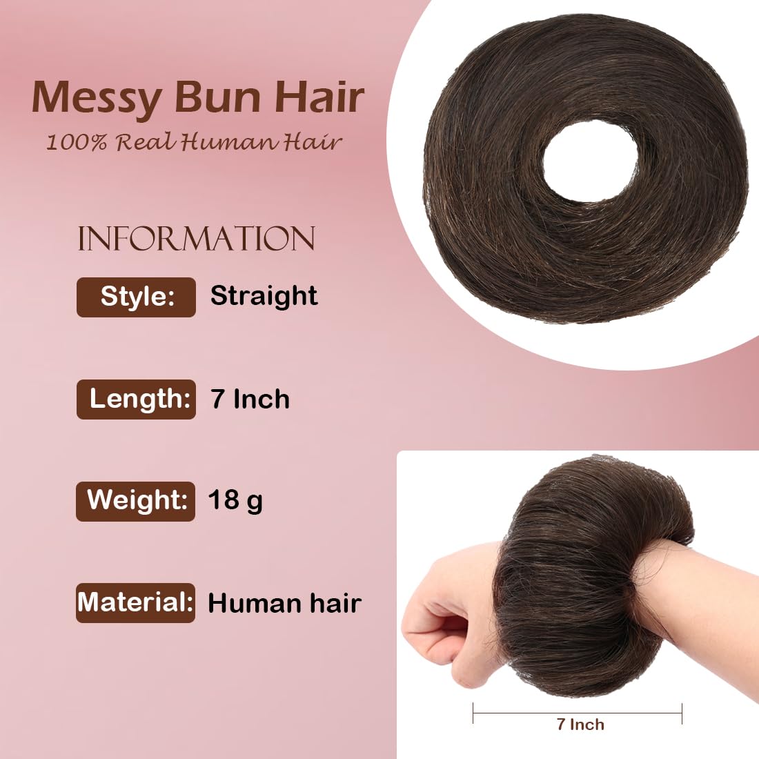 Close-up of 100% human hair blend for seamless integration with natural hair.