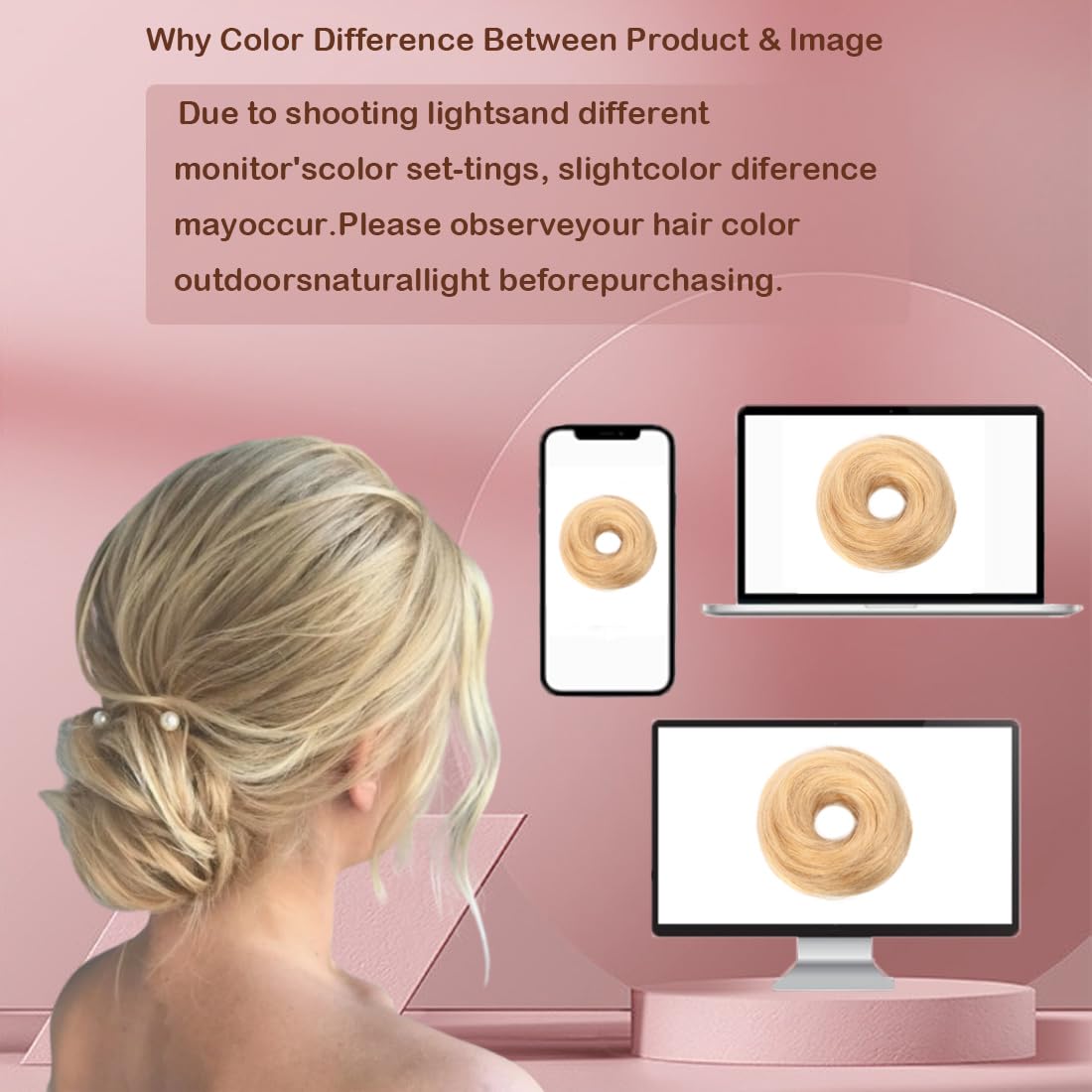 Note on color variation due to lighting for a realistic hair tone.