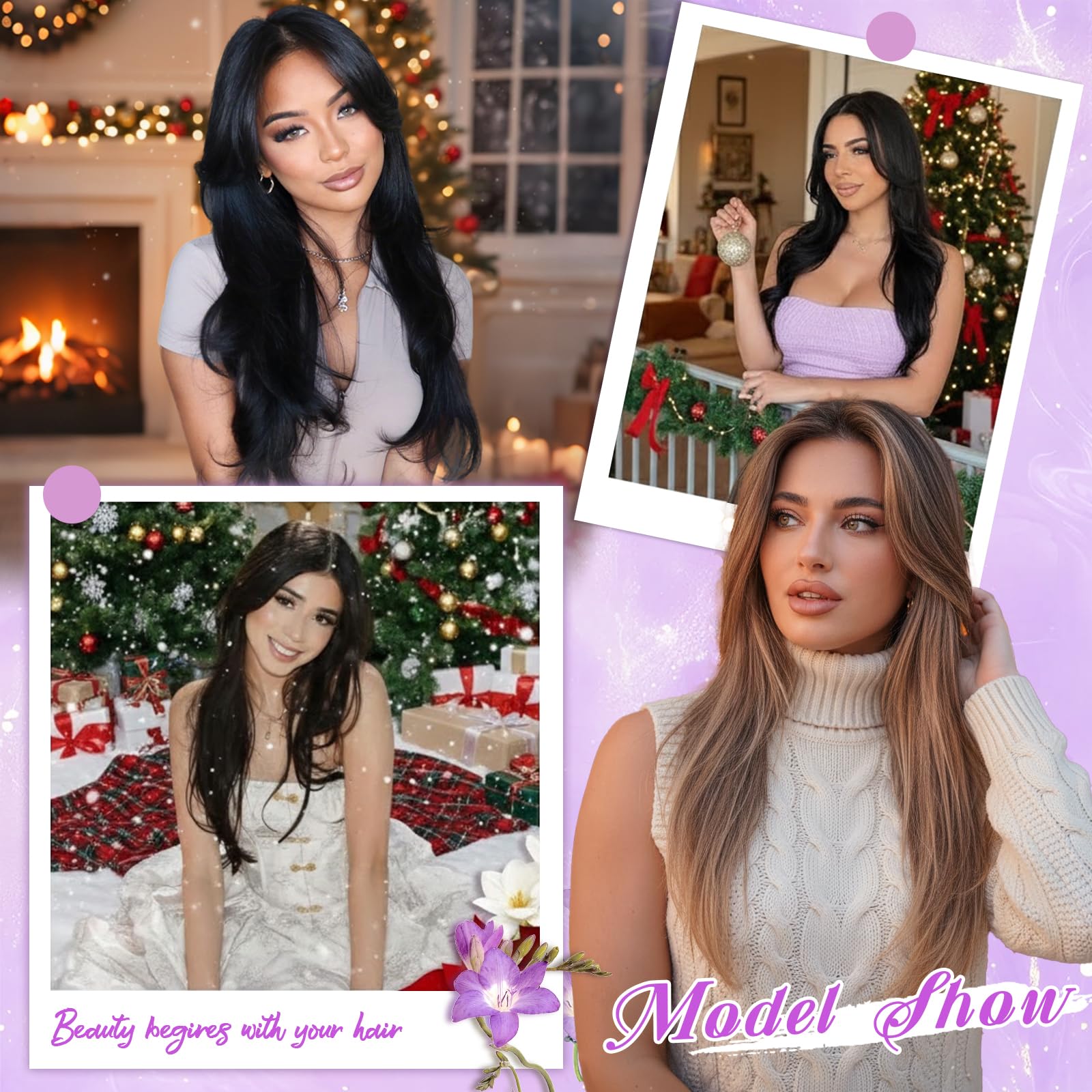 Eawwii dark brown topper wispy bangs frame the face with subtle style