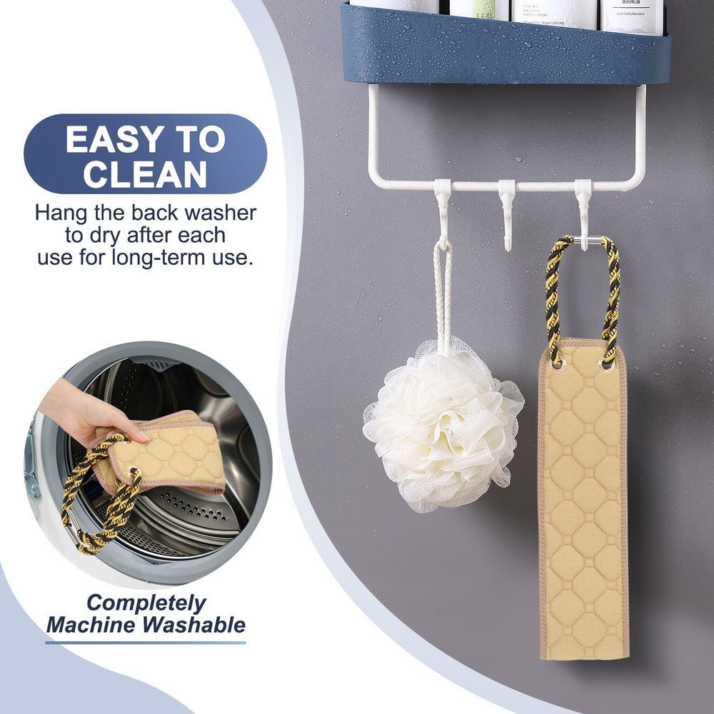Eaxun back scrubber is machine washable for easy maintenance.