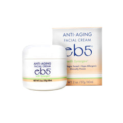 eb5 anti-aging cream jar showing rich texture for daily hydration and smoother skin.