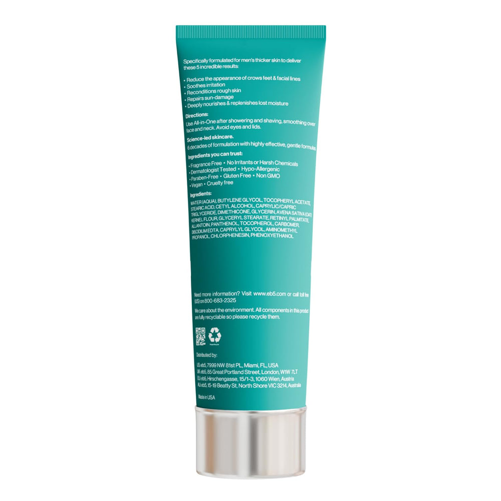 eb5 Exfoliating AHA Cleansing Lotion dye- and fragrance-free claim suggests gentle care